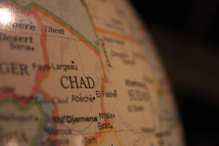 Chad on the globeの写真素材