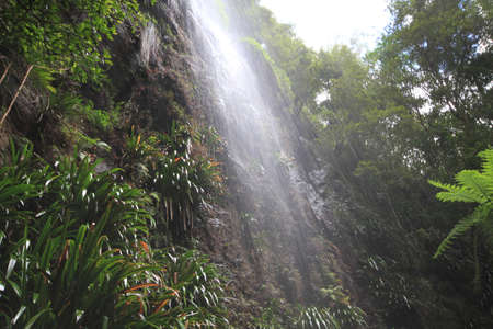 misty waterfall