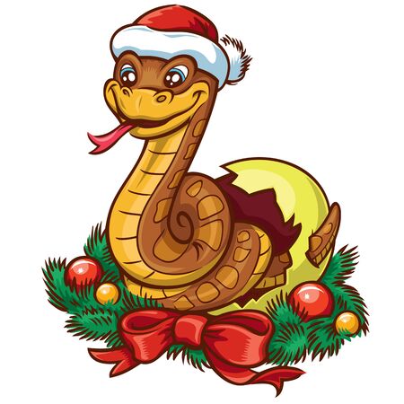 Year Of The Snake Cartoon  illustrationのイラスト素材