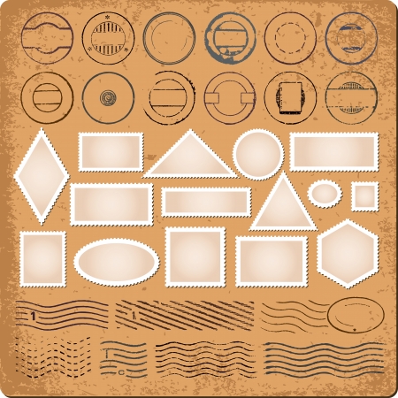 Blank borders and grunge rubber stamps のイラスト素材