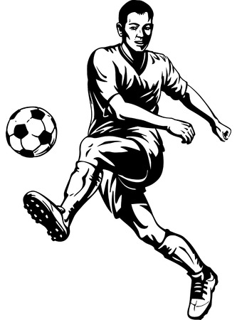 Soccer football player in motion  Vector illustrationのイラスト素材