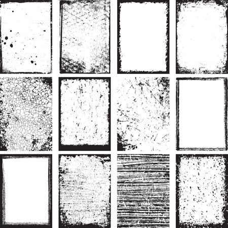 Set Of Grunge Backgrounds And Frames Vectorのイラスト素材