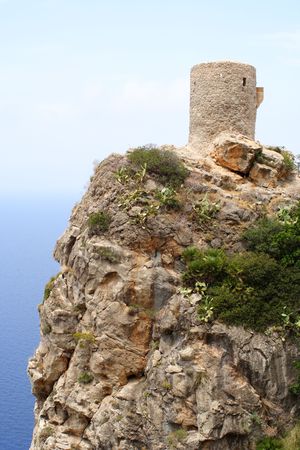 The 'Torre del Verges' in the mountains of the spanish island Mallorcaの写真素材