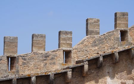 The wall of a historical fortress...の写真素材