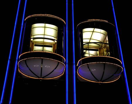 Modern illuminated elevators...
