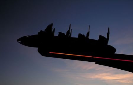 Skyshot roller coaster in Las Vegas at sunsetの写真素材