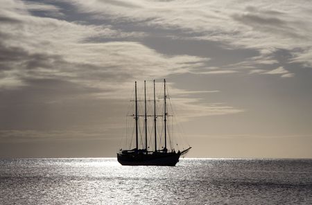 Mystic clipper in the back lightの写真素材