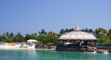 Tropical lagoon and resortの写真素材