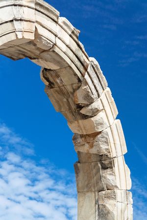 Detail of a roman ruin in europeの写真素材