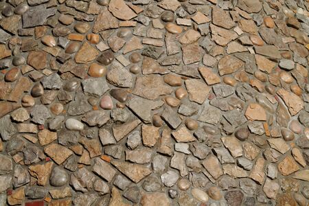 Cobblestone Wall Backgroundの写真素材