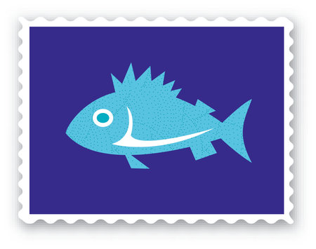 Stamp with an fish - Vector Formatのイラスト素材