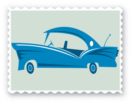 Stamp with a car - Vector Formatのイラスト素材