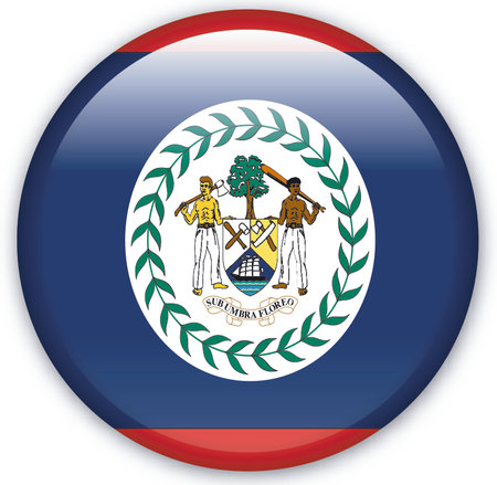 Button with Flag from Belize - Vector Formatのイラスト素材
