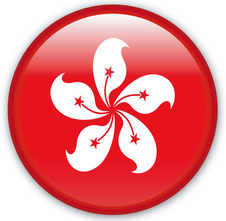 Button with Flag from Hong Kong - Vector Formatのイラスト素材