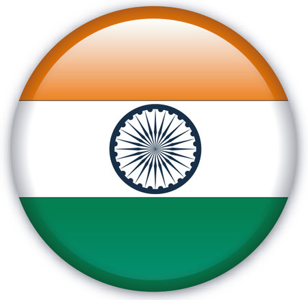 Button with Flag from India - Vector Formatのイラスト素材