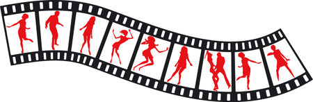 Filmstrip with Dancing Peopleのイラスト素材