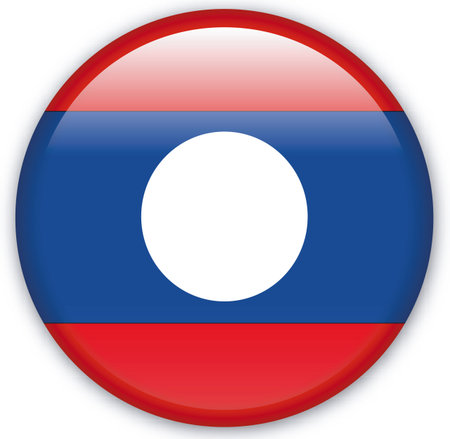Button with Flag from Laos - Vector Formatのイラスト素材