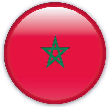 Button with Flag from Morocco - Vector Formatのイラスト素材