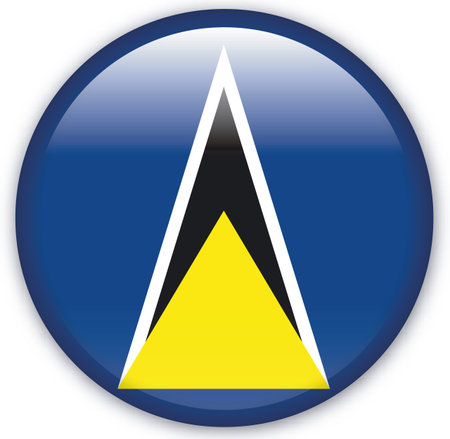 Button with Flag from Saint Lucia - Vector Formatのイラスト素材