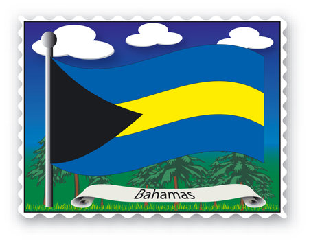 Stamp with flag from Bahamas -Vectorのイラスト素材