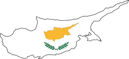 Illustration Vector of a Map and Flag from Cyprusのイラスト素材
