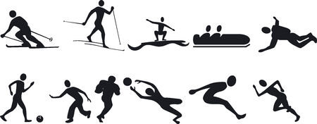 Illustration Vector of Athlete Silouettesのイラスト素材