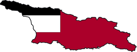 Illustration Vector of a Map and Flag from Georgiaのイラスト素材