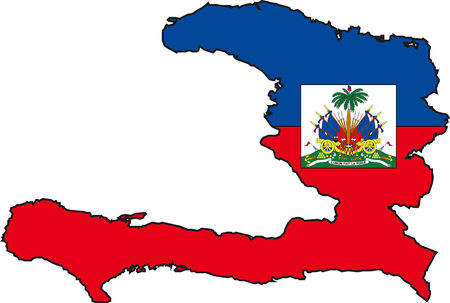 Illustration Vector of a Map and Flag from Haitiのイラスト素材