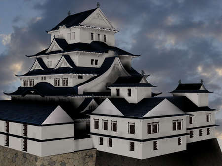 3D Render of the Himeji Castleのeditorial素材