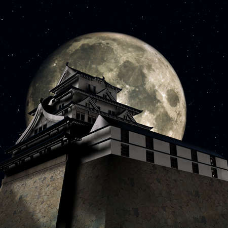 3D Render of the Himeji Castleのeditorial素材