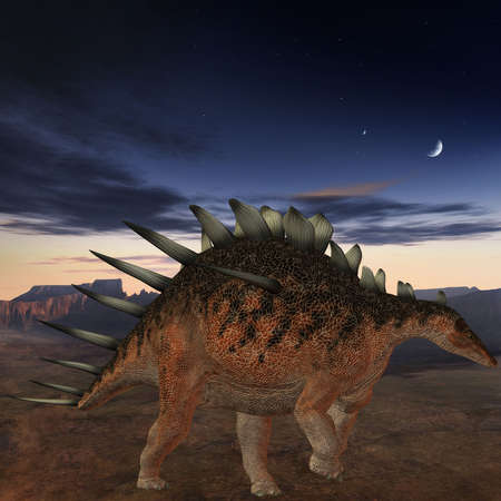 3D Render of an Kentrosaurus-3D Dinosaurの写真素材