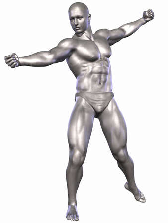 Silver Bodybuilderの写真素材