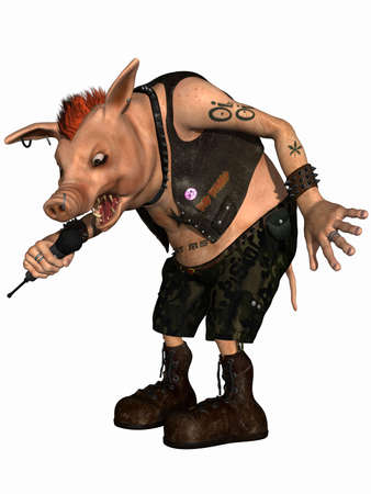 Toon Pig - Punkの写真素材