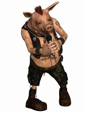 Toon Pig - Punkの写真素材