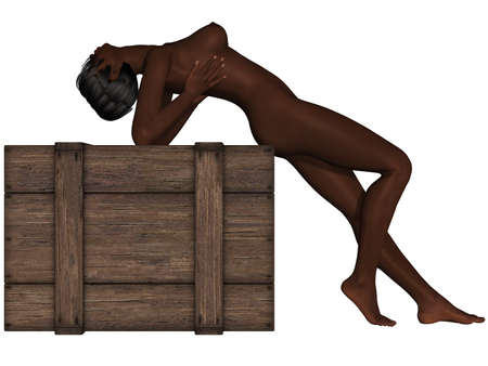 Naked female body with sexy pose の写真素材