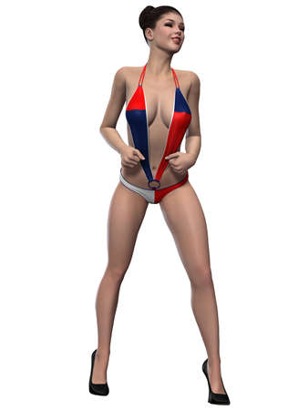 Woman posing in sexy swimwearの写真素材