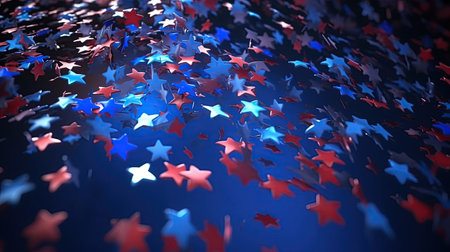 Stars in the blue background. 3d rendering 3d illustration.の素材