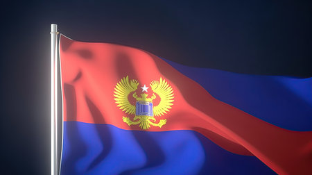 Kyrgyzstan National Flag Waving 3D Illustrationの素材
