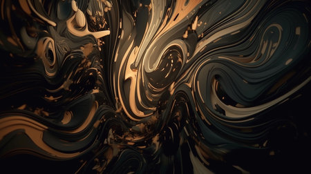 3d render of abstract background with flowing liquid. Fluid art.の素材