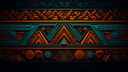 Geometric ethnic aztec background. Tribal aztec pattern. Vector illustration.の素材