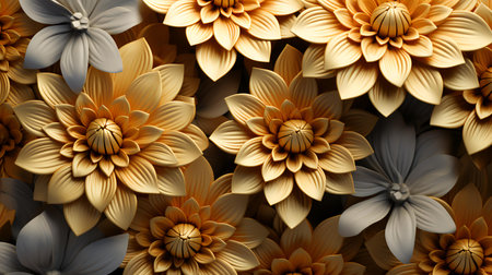 3d illustration of abstract flowers background, digital artwork for creative graphic designの素材