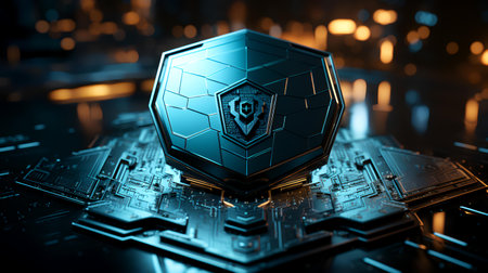 Cyber security concept. 3D illustration of a cyber security conceptの素材