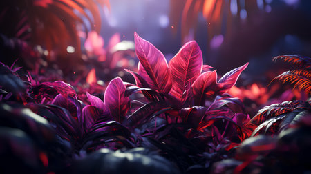 Beautiful tropical plants in the botanical garden. 3d renderingの素材