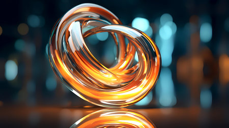 Wedding rings on a dark background. 3d rendering.の素材