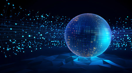 Abstract technology background with globe and binary code. Vector illustration. Eps 10の素材