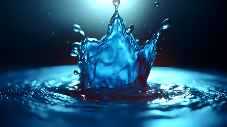 Splash of water. Splash effect after collision a falling drops with water Surfaceの素材