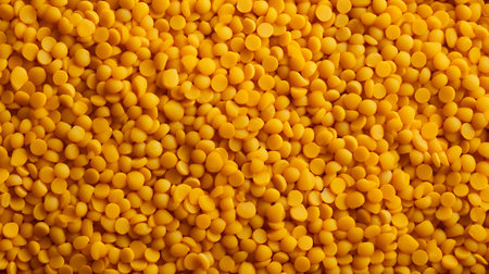 Background of yellow lentils. Top view. Close up. Food background.の素材