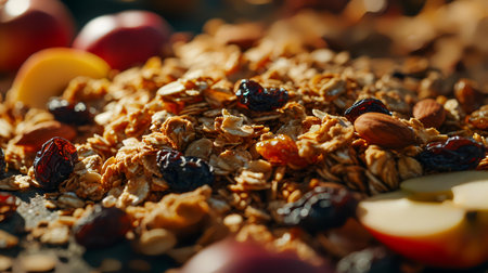Homemade granola with nuts, raisins and dried fruitsの素材