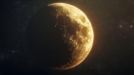 The moon in the night sky. 3d rendering, 3d illustration.の素材