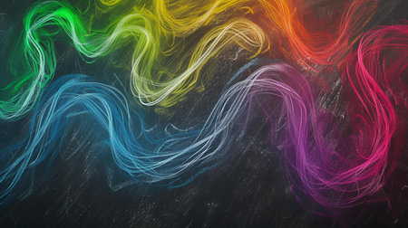 abstract rainbow colored background with some smooth lines in it on itの素材